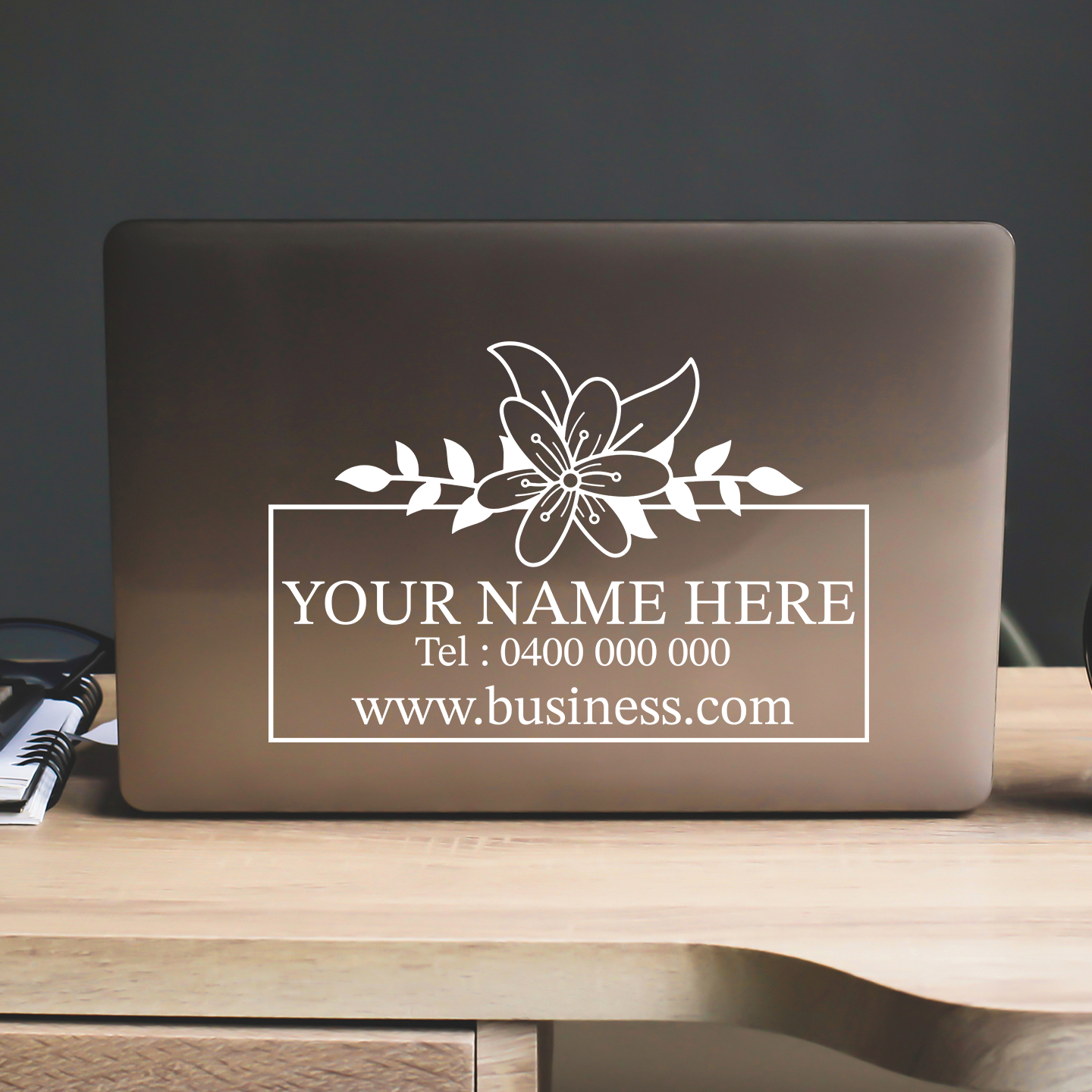 Business Signage Custom Floral Logo Sticker