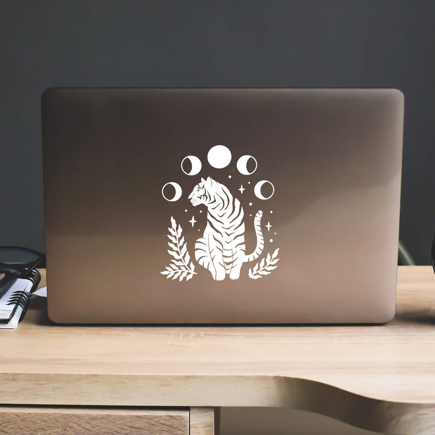 Moon Phases Tiger Sticker