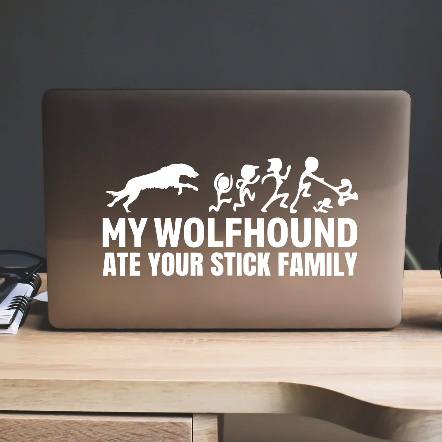 My Irish Wolfhound Ate Your Stick Family Sticker