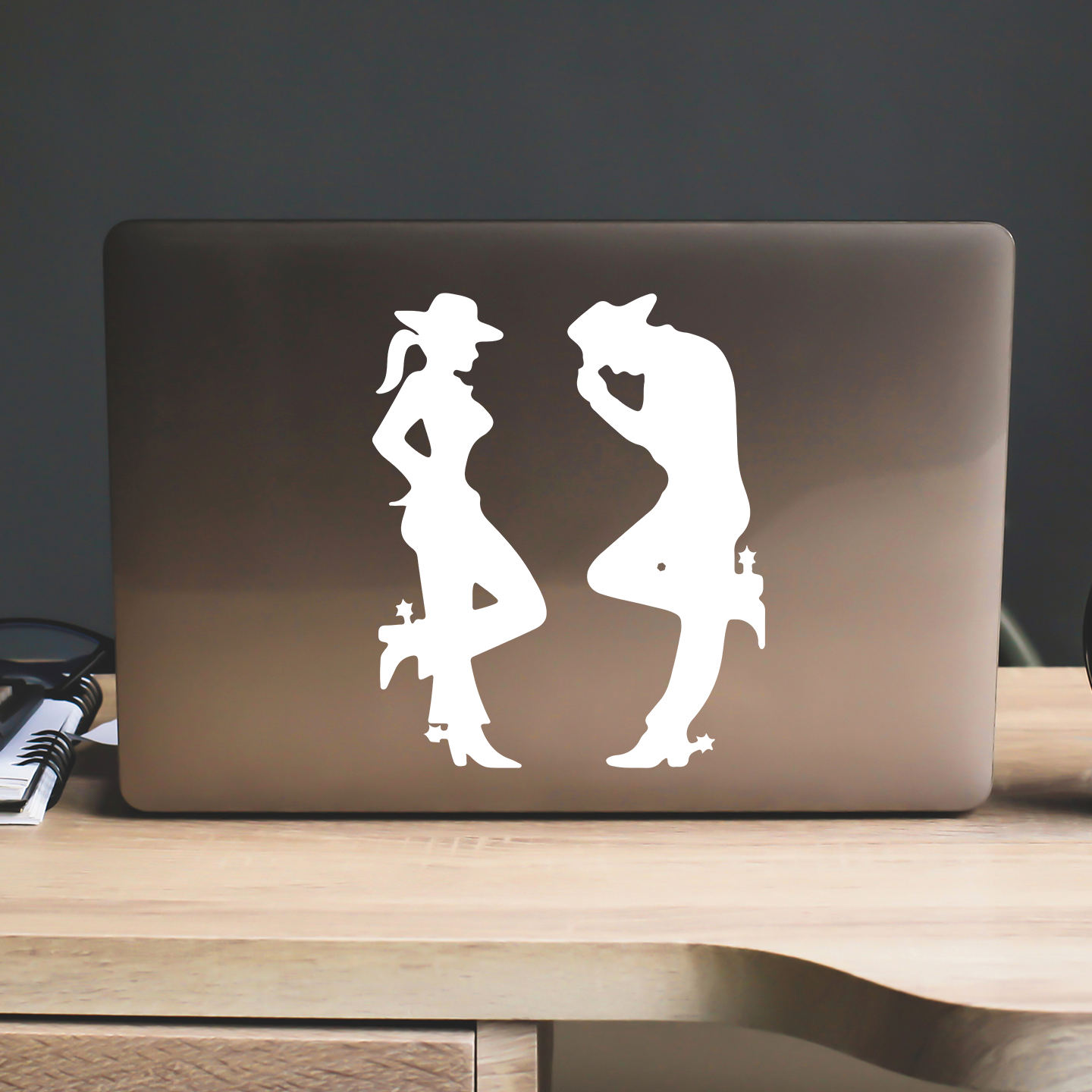 Country Couple Cowboy Cowgirl Sticker