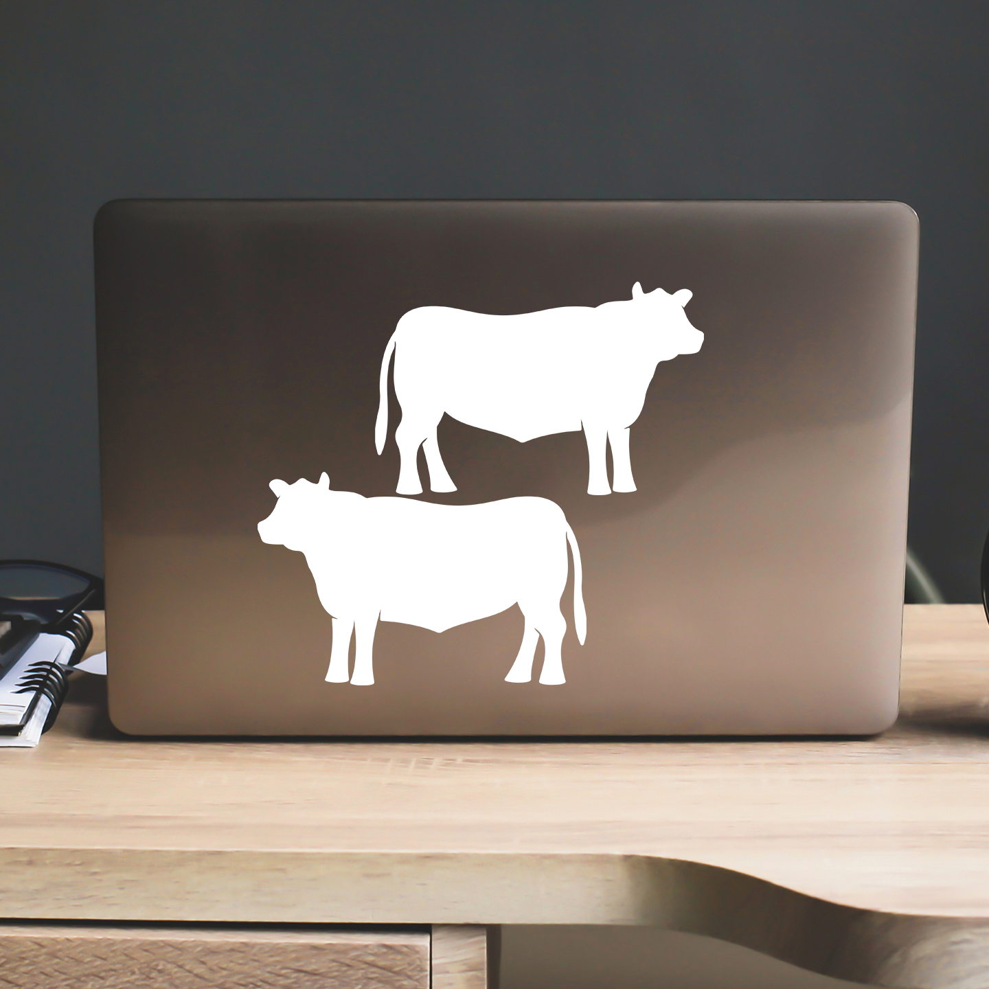 Black Angus Cow Silhouette Stickers