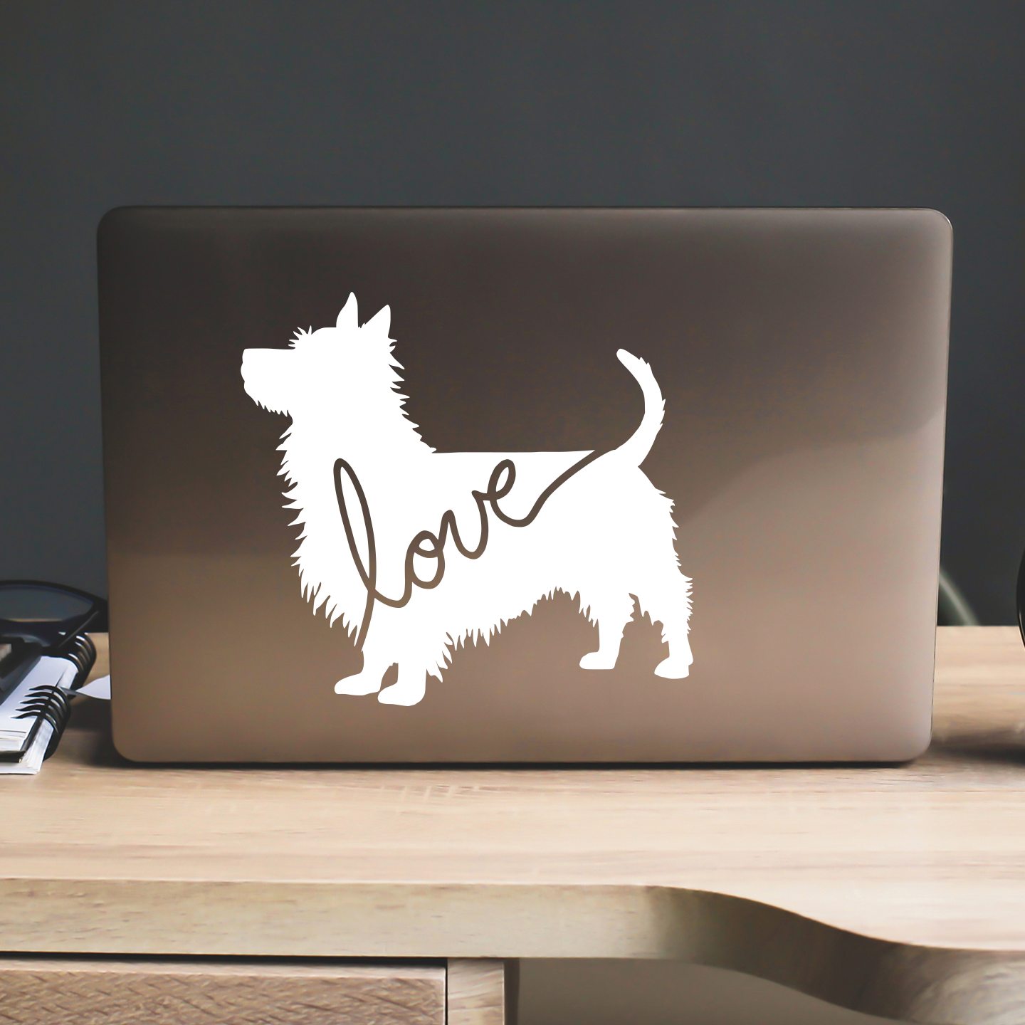 Australian Terrier Love Silhouette Sticker