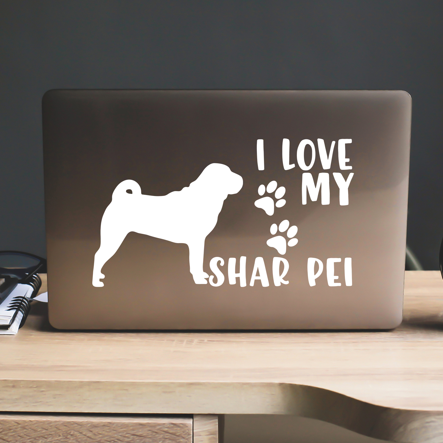 I Love My Shar Pei Sticker