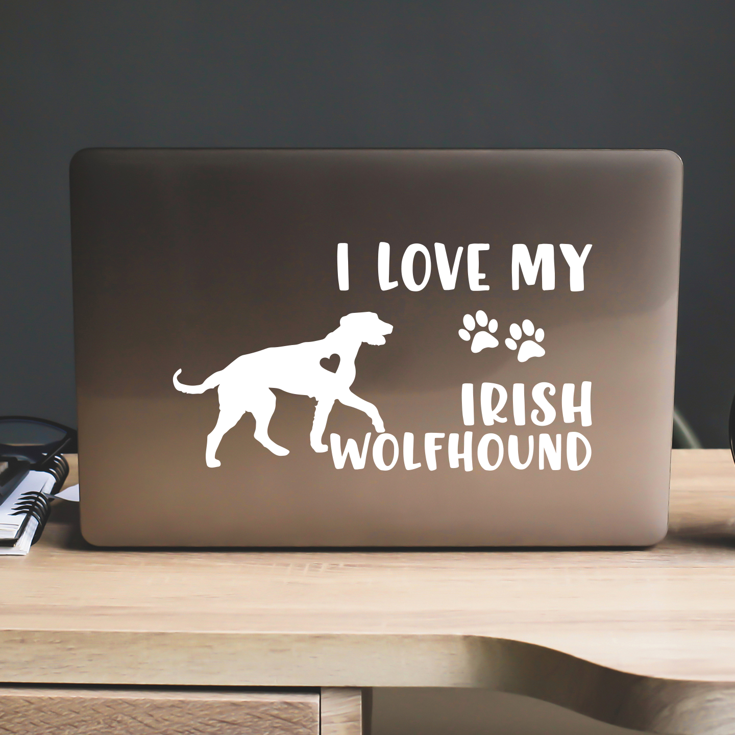 I Love My Irish Wolfhound Sticker