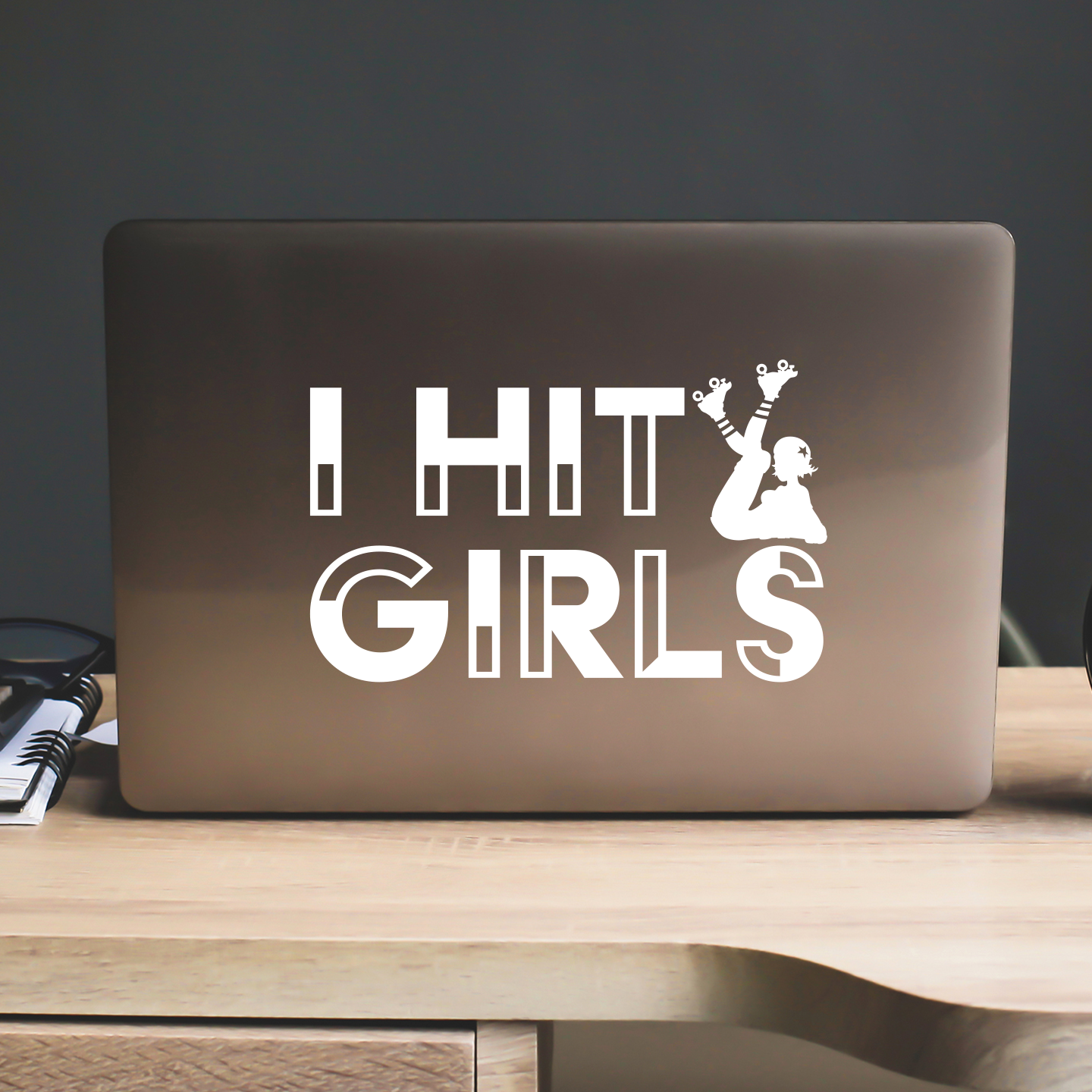 Roller Derby I Hit Girls Sticker