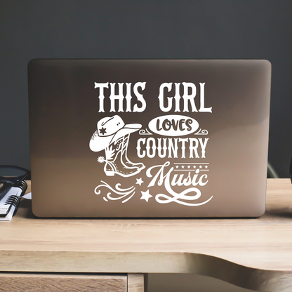 This Girl Loves Country Music Sticker