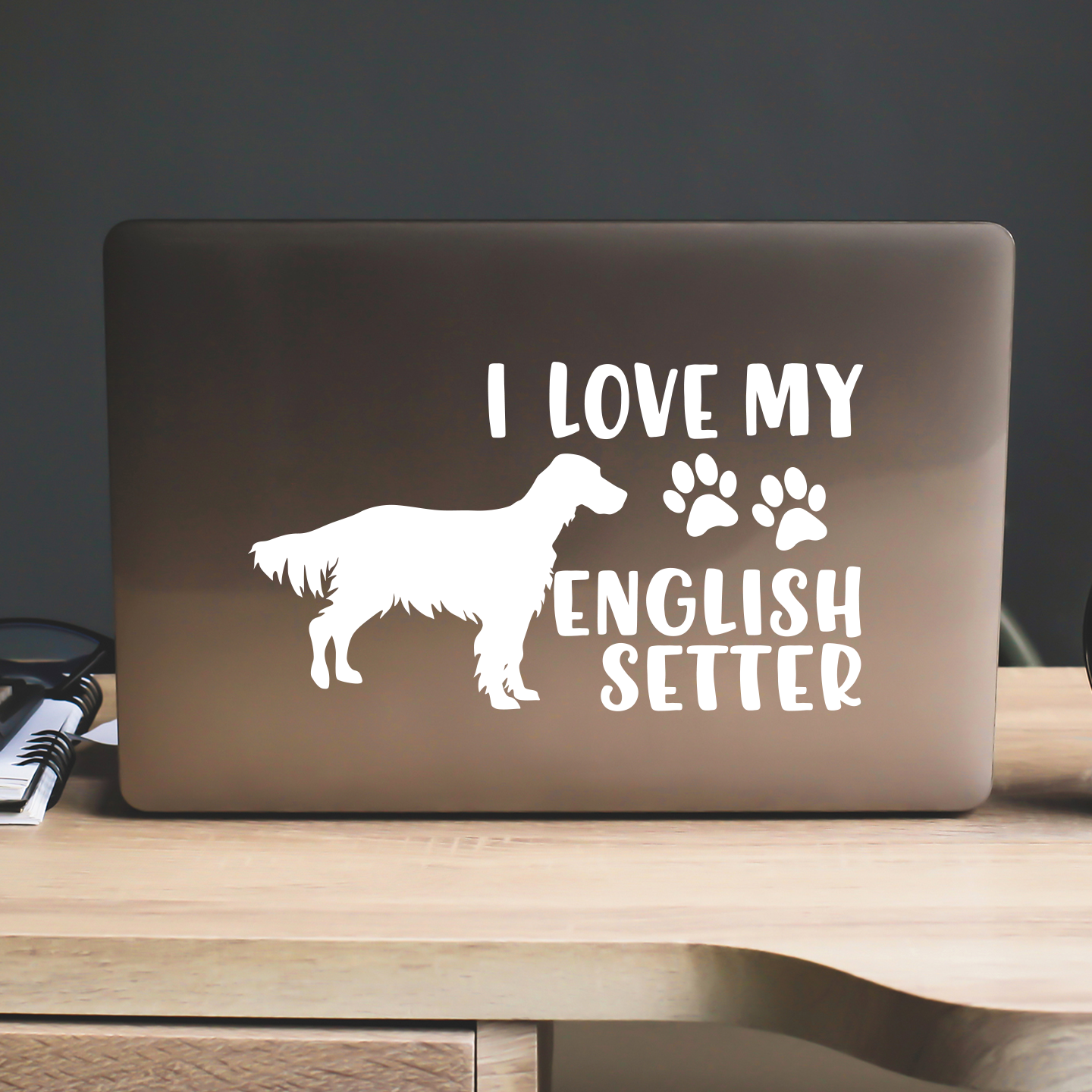 I Love My English Setter Sticker