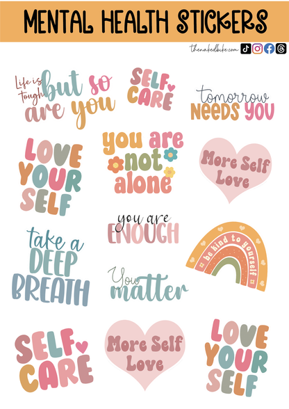 Mental Health Sticker Sheet