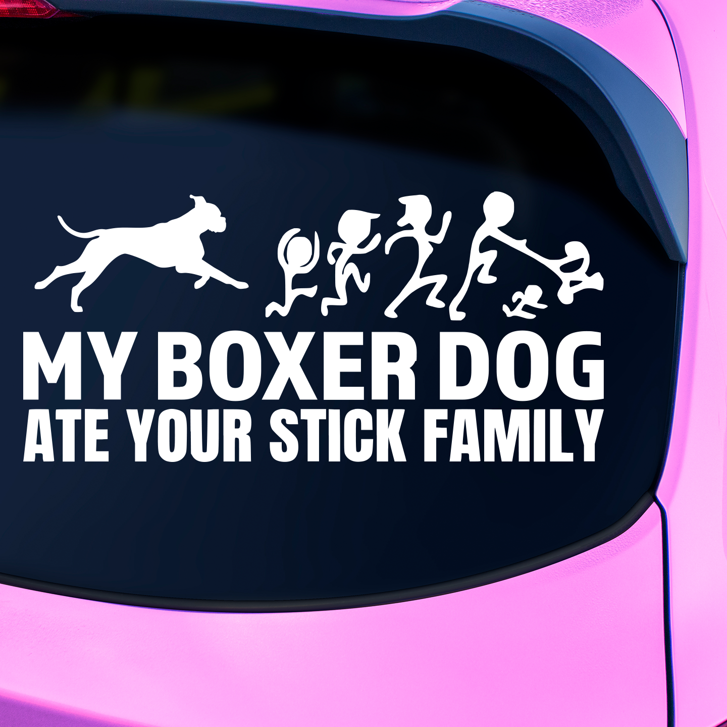 My Boxer Ate Your Stick Family Sticker