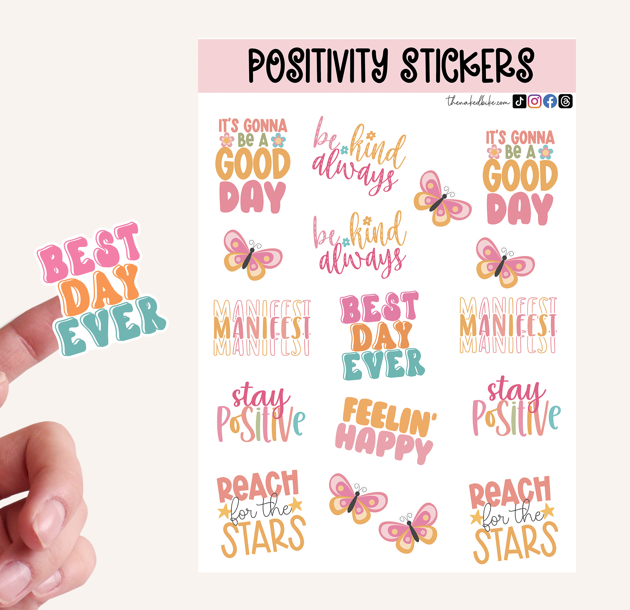 Postivie Sticker Positivity Sticker Sheet | Planner Journal Stickers Australia – Pet ...