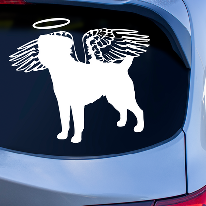 Border Terrier With Angel Wings Halo Sticker