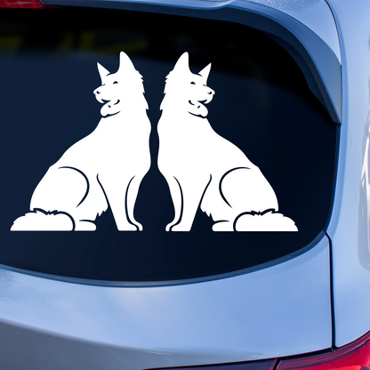 White Swiss Shepherd Silhouette Stickers