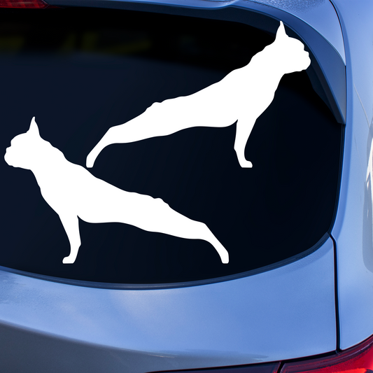 Boston Terrier Silhouette Stretching Stickers