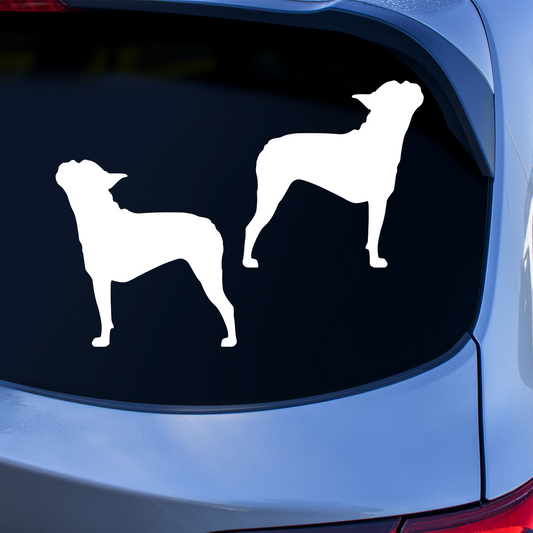 Boston Terrier Silhouette Howling Stickers