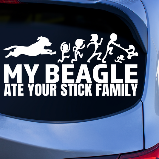 My Beagle Ate Your Stick Family Sticker