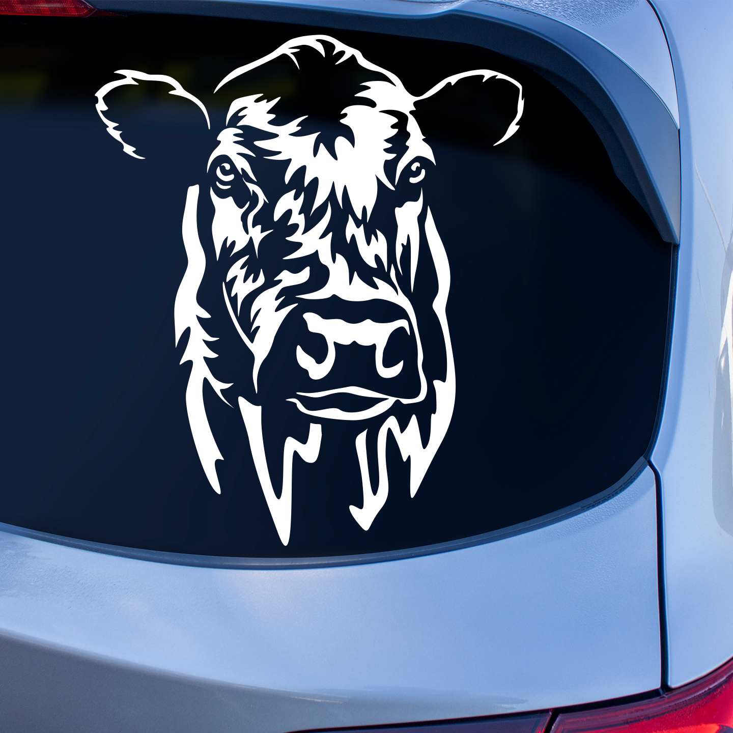 British White Cow Sticker