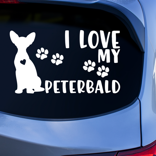 I Love My Peterbald Cat Sticker