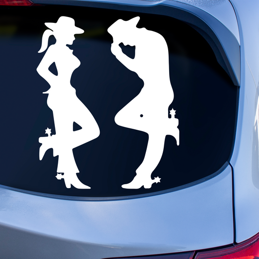 Country Couple Cowboy Cowgirl Sticker