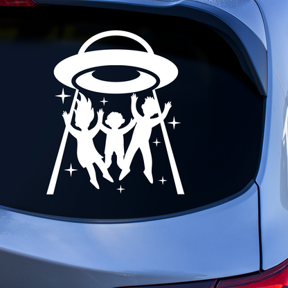 Family Abduction UFO Sticker