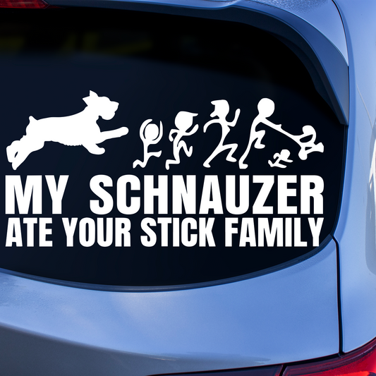 My Schnauzer Ate Your Stick Family Sticker