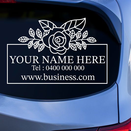 Business Signage Custom Floral Logo Sticker