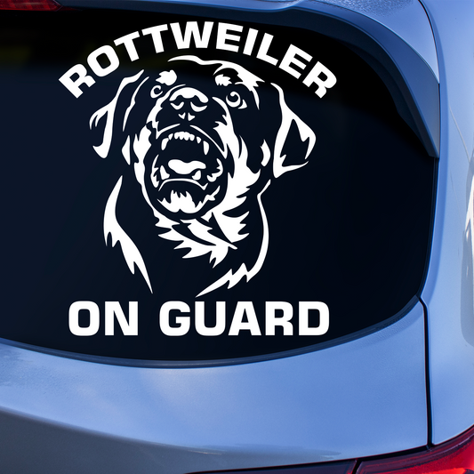 Rottweiler On Guard Sticker