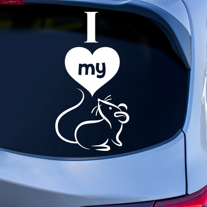 I Love My Rat Sticker