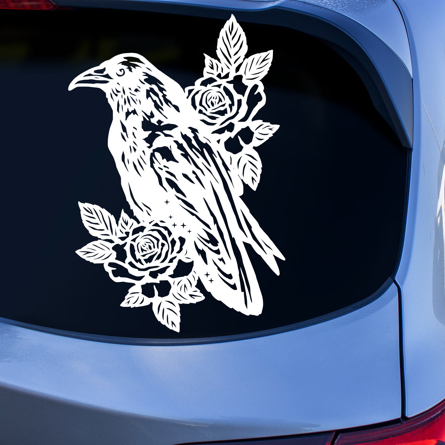 Crow With Roses Sticker