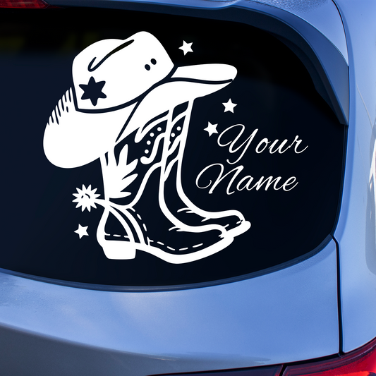 Country Boots And Hat Custom Sticker