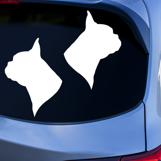 Boston Terrier Silhouette Portrait Stickers