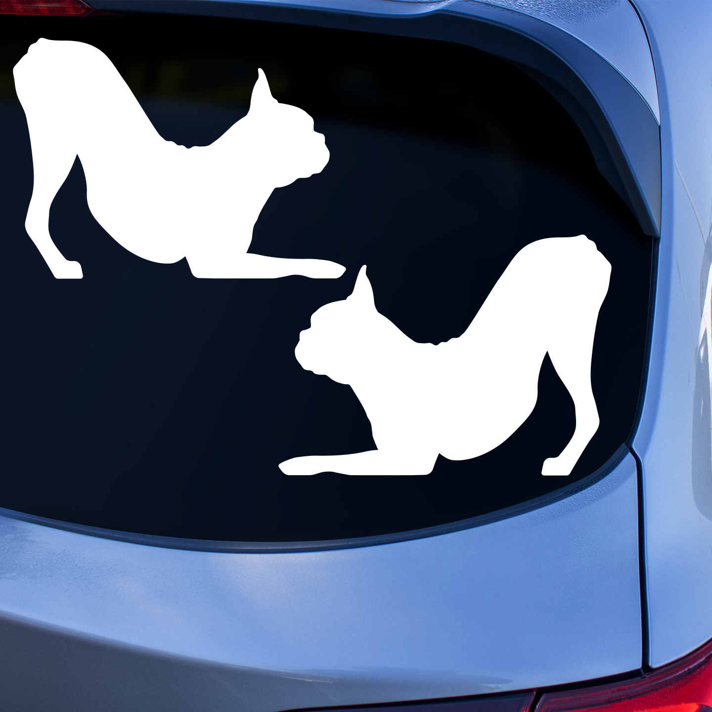 Boston Terrier Silhouette Playing Stickers