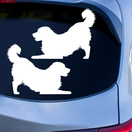 Bernese Mountain Dog Playing Silhouette Stickers