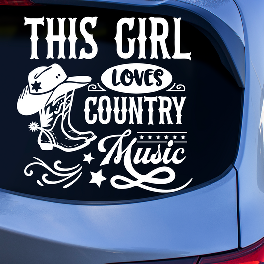 This Girl Loves Country Music Sticker