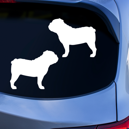 English Bulldog Silhouette Standing Stickers