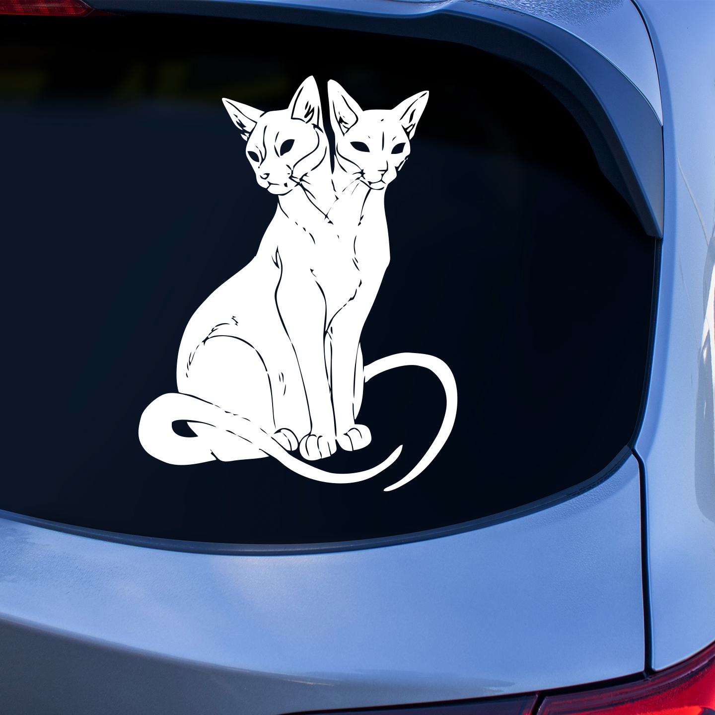 Two Headed Black Cat Sticker