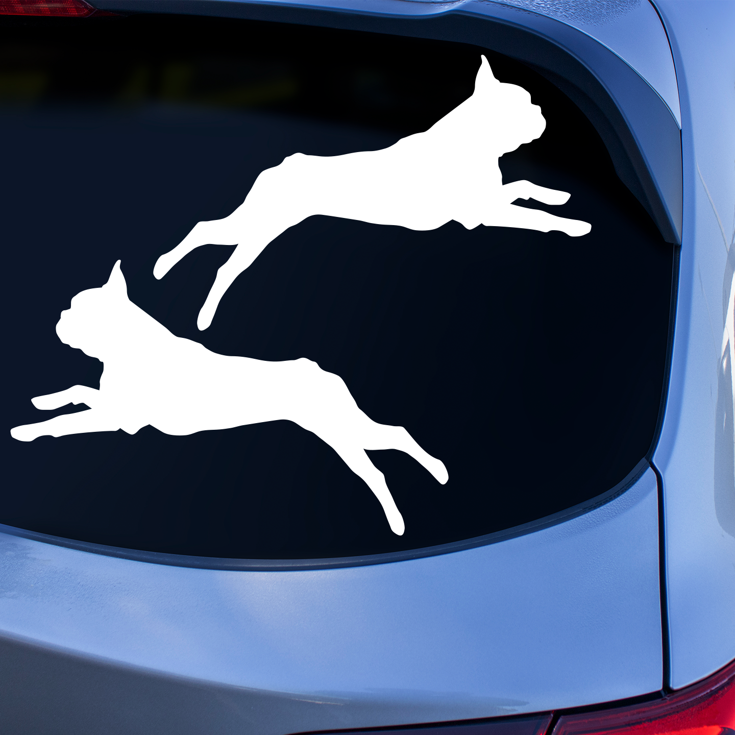 Boston Terrier Silhouette Running Stickers