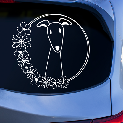 Greyhound Floral Sticker