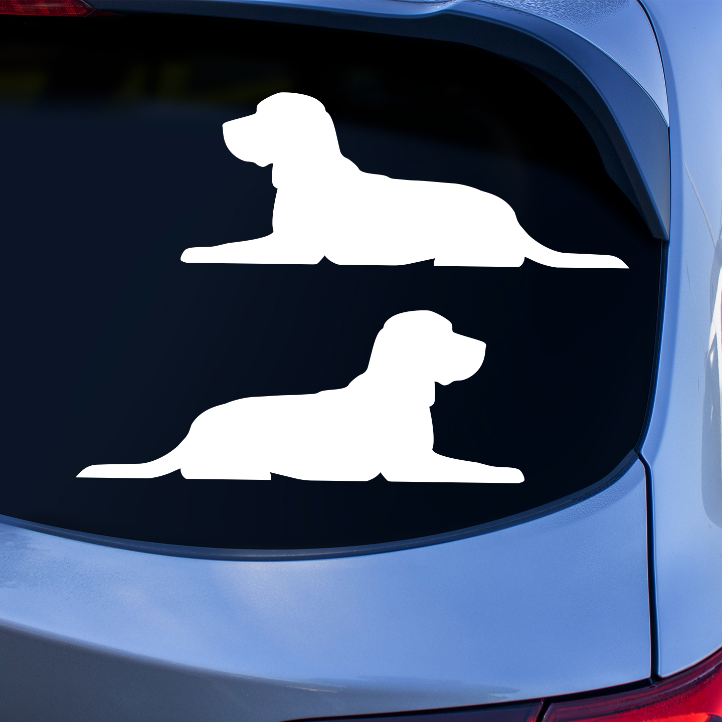 Beagle Silhouette Laying Stickers