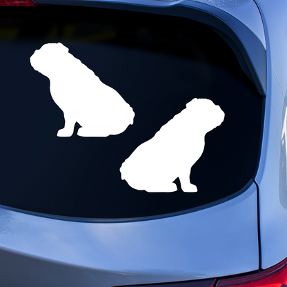 English Bulldog Silhouette Sitting Stickers