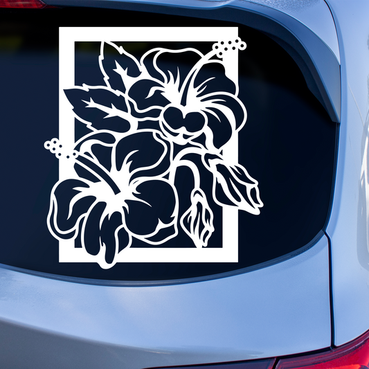 Retro Hibiscus Flowers Sticker