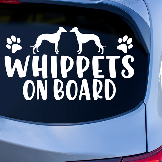 Whippets On Board Sticker