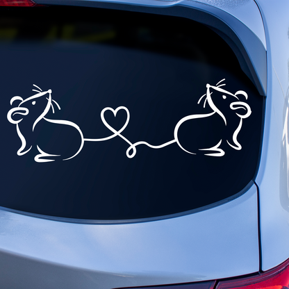 Rat Love Heart Sticker