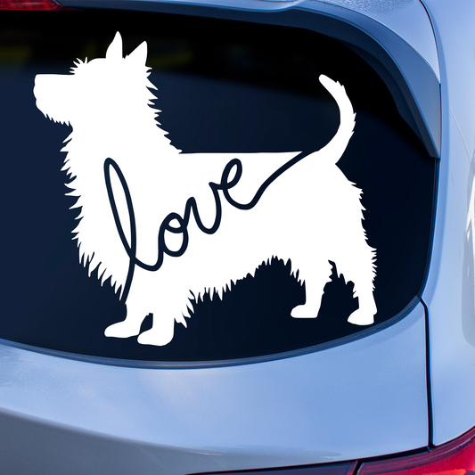 Australian Terrier Love Silhouette Sticker