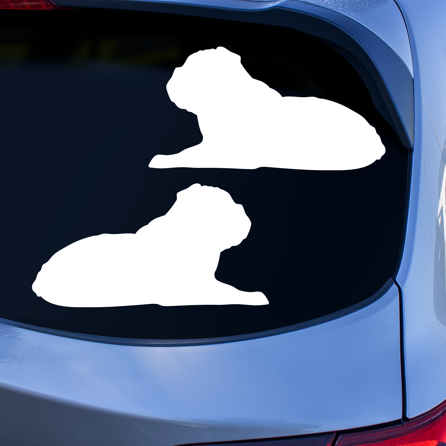 English Bulldog Silhouette Laying Down Stickers