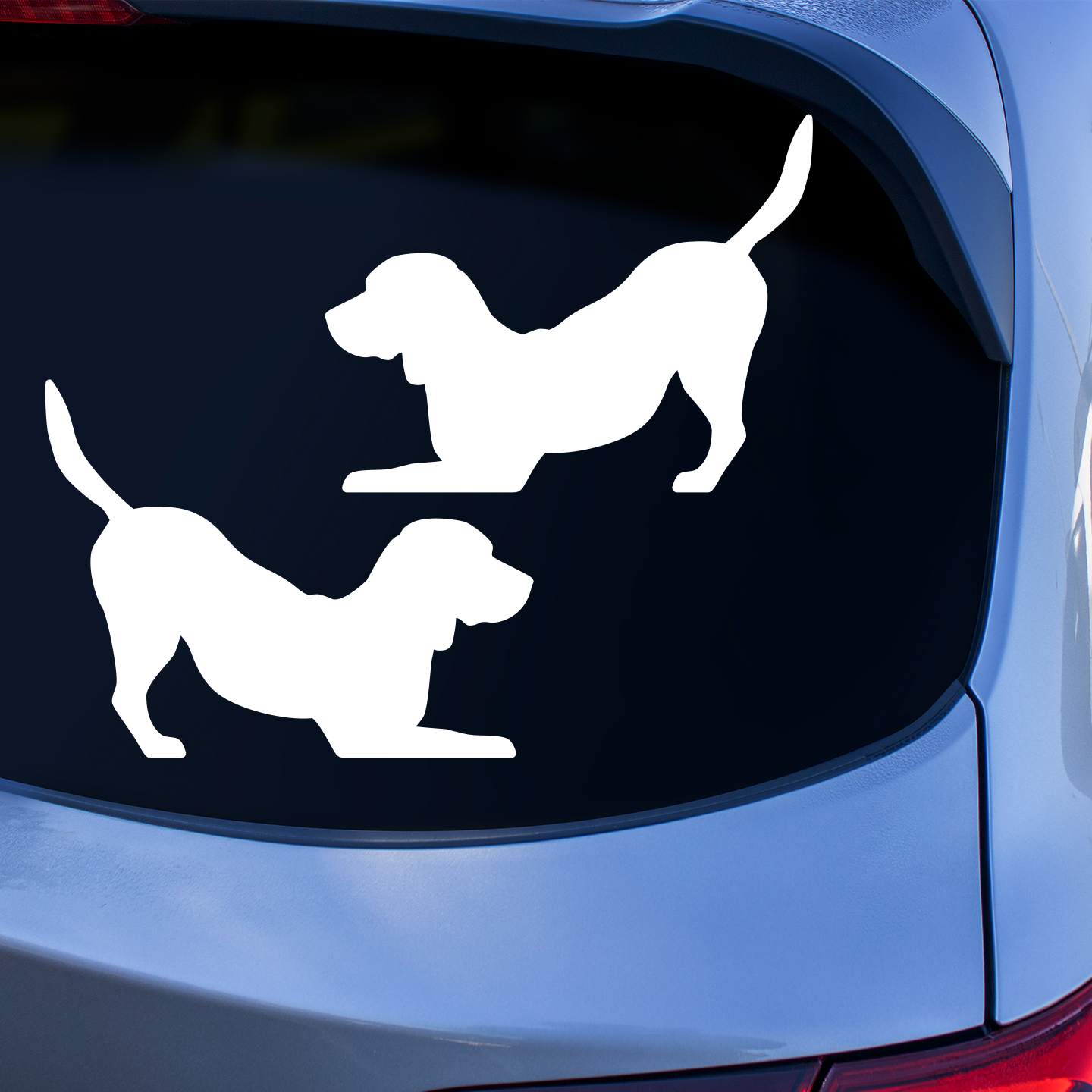 Beagle Silhouette Playing Stickers