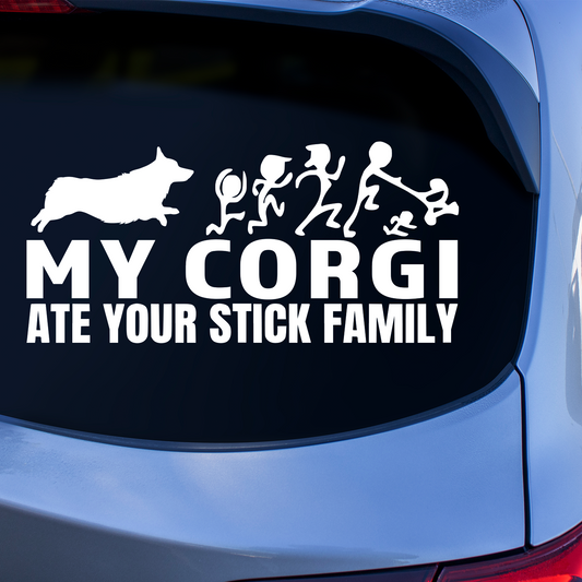 My Corgi Ate Your Stick Family Sticker