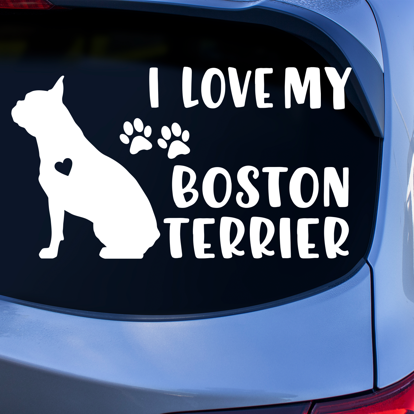 I Love My Boston Terrier Sticker