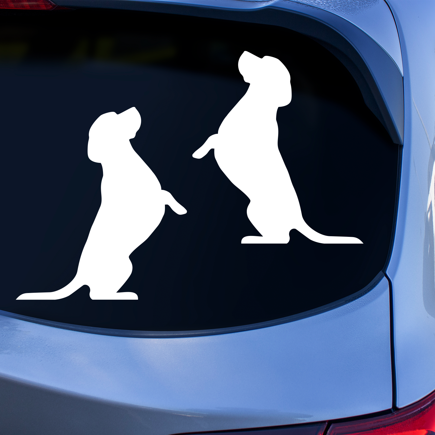 Beagle Silhouette Begging Stickers