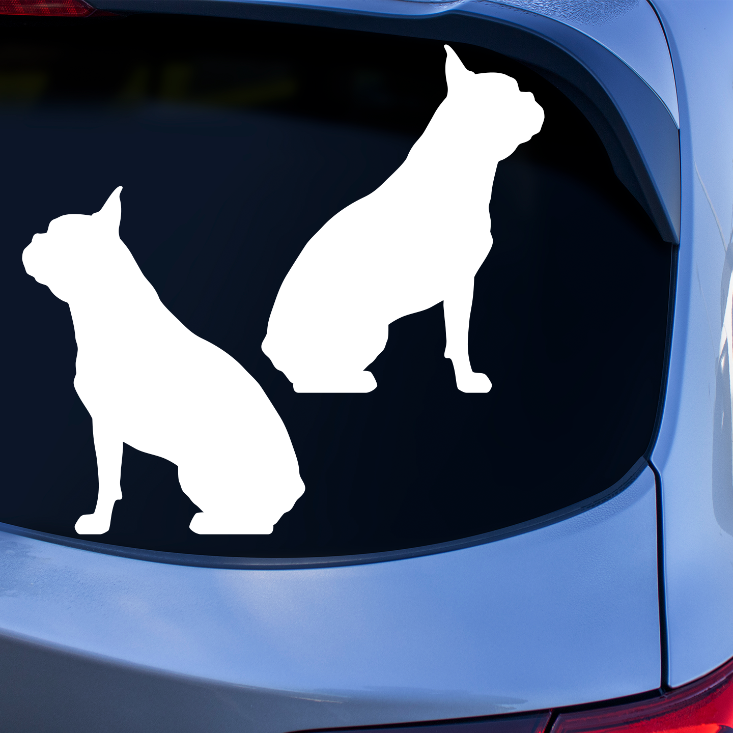 Boston Terrier Silhouette Sitting Stickers