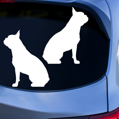 Boston Terrier Silhouette Sitting Stickers